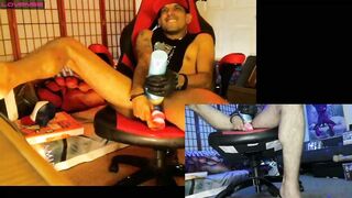 Gamer blows a load on Livestream 1st time, featuring Dominus Rider