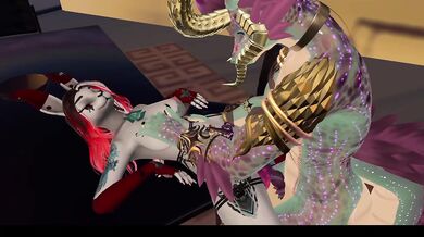 Big cock bunny fucks dragon in VRChat