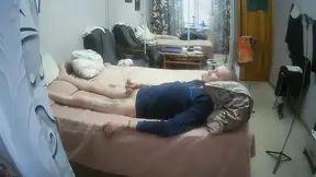 My stepmom interrupts my hand job and gives me a deep blowjob