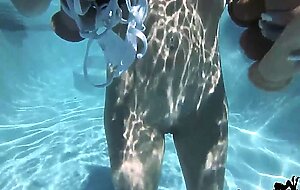 Brunette MILF Sofie Marie Dives In Pool To Play With Dildos