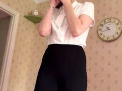 Cute amateur brunette naughty in solo jerking show on camera