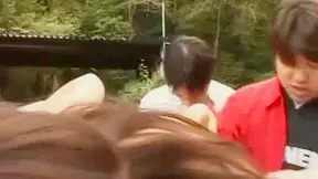 Exotic Japanese Babe Riko Takes Multiple Cocks Outdoors Explicitly
