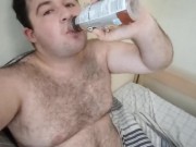 Chugging a protein shake