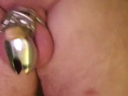 Very naughty sub finds his key and has some fun!