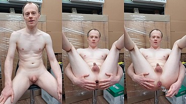 LanaTuls - Anal Slut and Whore - ManCunt Pussy Showing with Glass Butt Plug