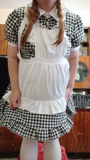 Sissy maid posing and cum