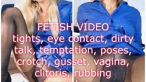 Legs in tights, upskirt, crotch & gusset fetish video with beautiful blonde milf