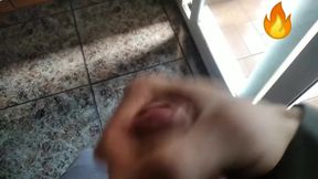 Big fat cock gets slobbered at my straight friend's house raw cumshot compilation