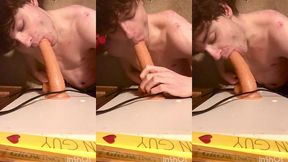 cock-hungry niko springs devours big dildo