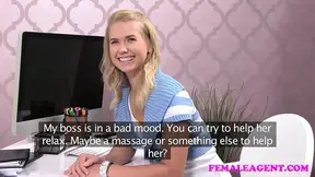 Hot MILF agent teaches pleasure to a newbie
