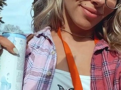 Busty Czech amateur fucks outdoor in public