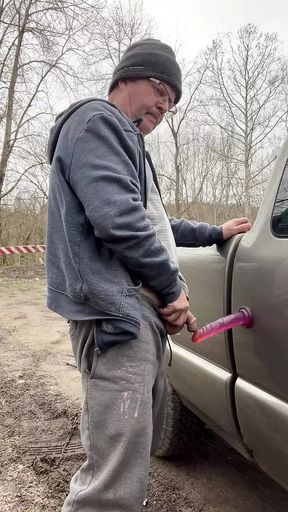 Piss on dildo then suck dildo
