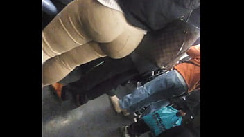 Thick bubble butt on train in nyc