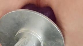My Ass Got Pounded by a Fuck Machine While Stroking�Messy Finish!