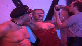 Mature Blonde Babe Devoured in Wild Club Gangbang Orgy