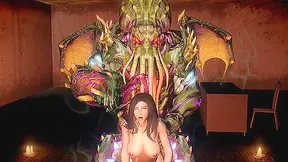 Cult Witness Watches as Beast Takes Innocent Maiden in Shadowy Ritual