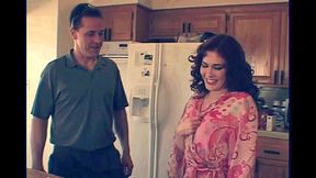 Beautiful Brunette Housewife Fucked in the Kitchen and Cumshot in Her Ass