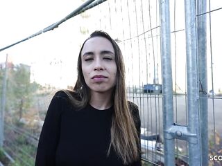 GERMAN SCOUT - Tiny Latin hottie Teen Priscila Belini with flawless Titties Pick Up for Casting Screw