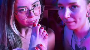 Hottie Babes Playing Footsies