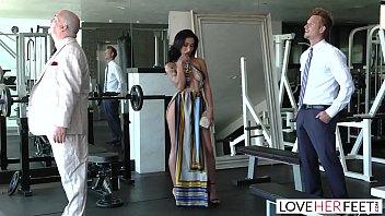 Cheating MILF worships realtor's big cock with her feet