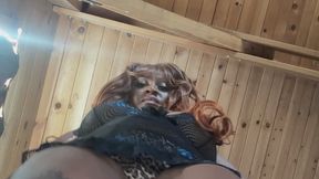 The Heat of Her Throne - Miss Elektra's slow facesitting squat and commanding grind - Close-Up Tease, Facesitting Fetish, Ebony Female Domination