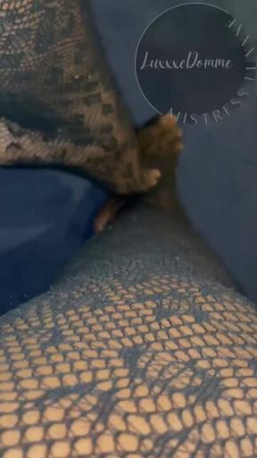 Office Seduction: Fishnet Frenzy Under My Desk