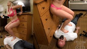 Zoey Chanelle Jumping on Him - Side View and Camera 2 4K