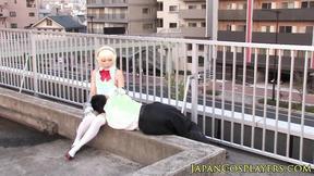 ”Japanese Babe In A Costume Gets Her Beaver Licked & Banged”
