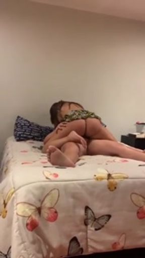 I ask my stepsister to record how she fucks me