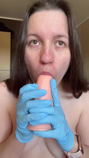 Nurse Gives You a Blowjob with Gloves on