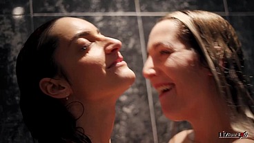 Lesbians Liz Rainbow and Margout Darko caught in the shower