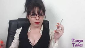 Smoking Therapy Tanya Takes a smoke