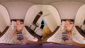 Blonde GF gives a wild sucking in VR