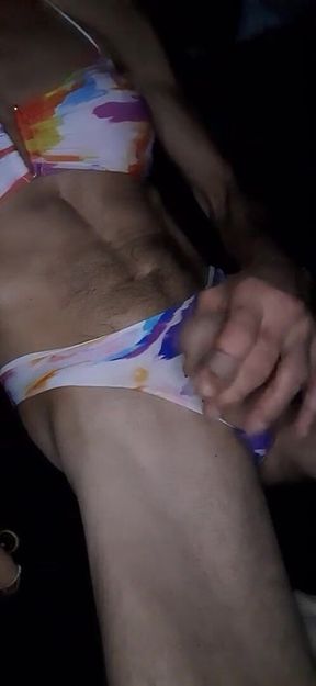 Cdmichelle Wearing Colorfully Spotted Swimsuits