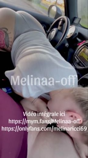 I heat him up in the car and suck him in Exhib on a motorway area, I swallow his