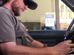 Horny Guy Bustin A Nut at the Bank ( Hands free Public Cum )