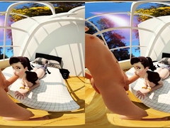 Foxy 3D Superwoman bounces up and down on a cock