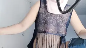 Sexy MILF undresses in bed and shows off her hairy pussy