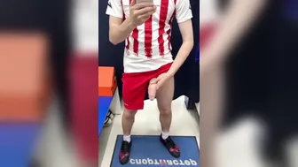 Young Moroccan Guy Strokes Big Cock in Public Restroom