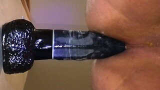 Balls deep 13 inch black dildo