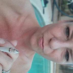 Naked Cougar Swimming and Masturbation