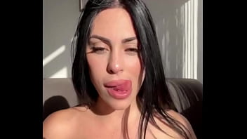 Horny Brunette Moaning, Masturbating and Sucking Very Big Dildo