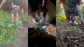 amateur boys in sneakers cruising in the woods - home made video