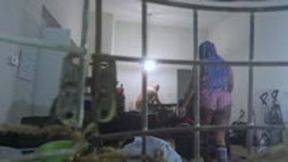 giantess - Barred & Bewitched: Watching slave’s Cleaning Performance from Her Cage POV 1080, female domination, goddess worship, cage play 4k
