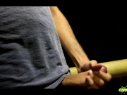 Jerking my big uncut cock in the cabin in the woods Cumshot - Camilo Brown