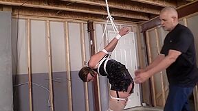 Rope Strappado & Ball Gagged W/husband Upstairs! - Teaser Video