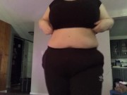 Chubby transboy strip tease