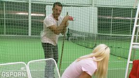 Hard Anal Sex Fucking the Ass of Blonde Teen in the Tennis Court