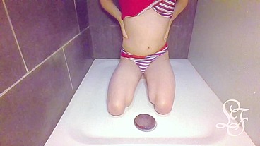Stuffing my Ass with Shower Toys and Cumming!