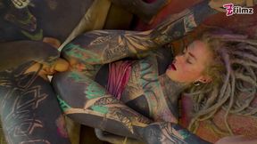 Seductive ALT dreadhead girl gives a hot BJ and rides his thick member in